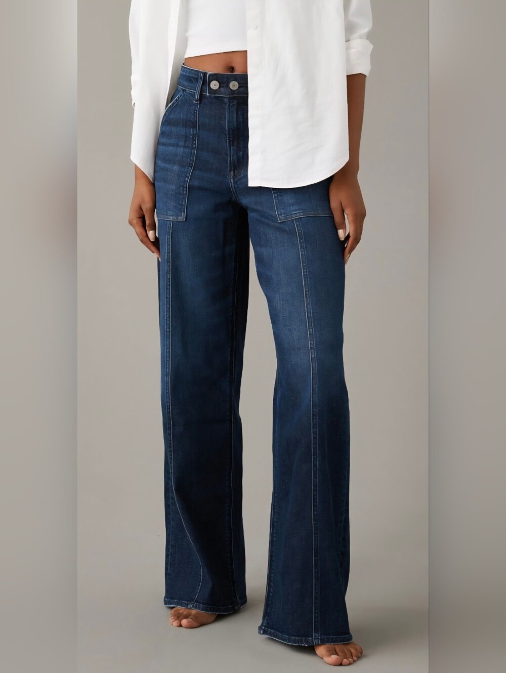 American Eagle Super High Rise Dreamy Drape Baggy Jeans